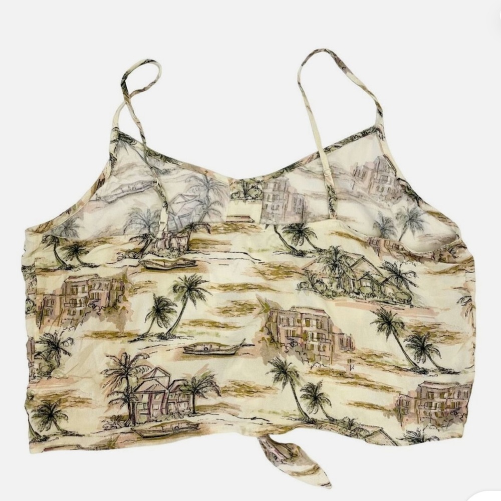 American Eagle Tropical Palm Print 2 Pc Set Skort Medium & Crop Tie Top in Small